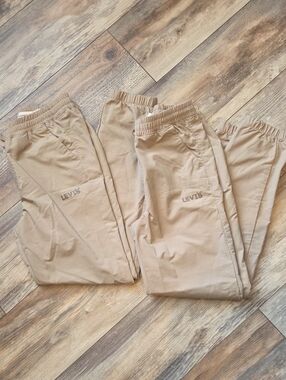 Levi's Kids Beige Elastic Waist Jogger Pants 2 Pairs